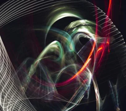 Abstract long-exposure light trails with colorful motion and selective focus. Stock Illustration