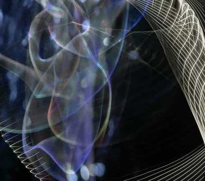 Abstract long-exposure light trails with colorful motion and selective focus. Stock Illustration