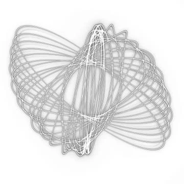 Abstract long exposure physiogram pattern isolated on white background. Stock Photos