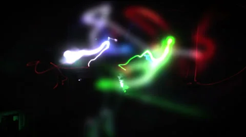 Abstract long exposure strokes with glows Stock Footage 29937217
