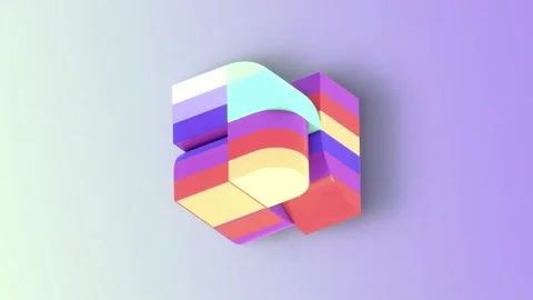 Abstract loop animation with bright shapes and clean geometry. 3d rendering 4K Stock Footage 308447246