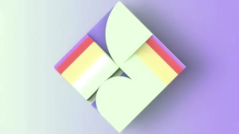 Abstract loop animation with bright shapes and clean geometry. 3d rendering 4K Stock Footage 314825938