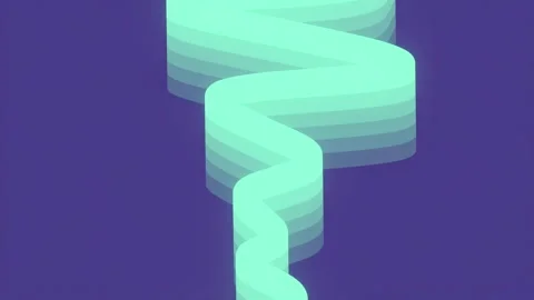 Abstract loop animation with a floating wavy line resembling a ribbon Stock Footage 304997075