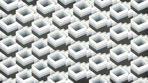 Abstract loop animation of a group of black and white squares. 3d rendering 4K Stock Footage 255558723