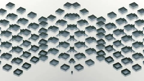 Abstract loop animation of a group of cubes. Digital background. 3d rendering 4K Stock Footage 248413565