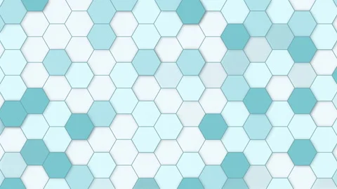 Abstract loop animation hexagon background. Soft blue honeycomb pattern. Stock Footage 284932373