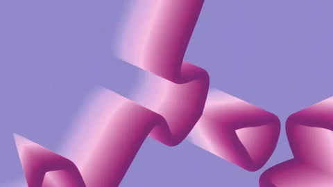 Abstract loop animation with symmetrical curved geometric shapes. 3d rendering Stock Footage 303866415