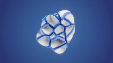 Abstract loop animation of a white crystal figure. 3d rendering HD Stock Footage 235997017