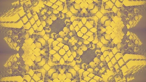 Abstract loop animation of a yellow and purple geometric pattern. 3d rendering Stock Footage 260706123