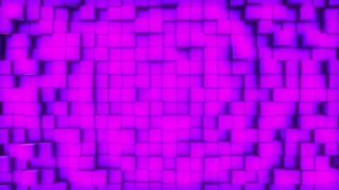 Abstract loop backdrop with purple random cubes movement surface. Stock Footage 235666466