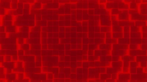Abstract loop backdrop with red bright geometric shapes movement surface. Stock Footage 235633132