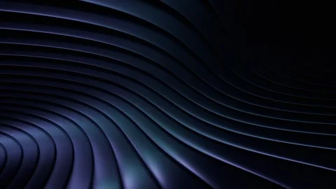 Abstract Loop Background: Dynamic Bended Fluid Waves in Dark Metallic Hues Stock Footage 337601974