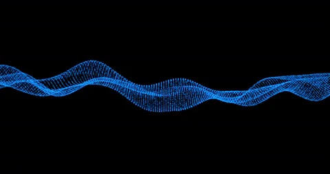 Abstract Loop Blue Particles Wave Motion Graphic Stock Footage 142680328