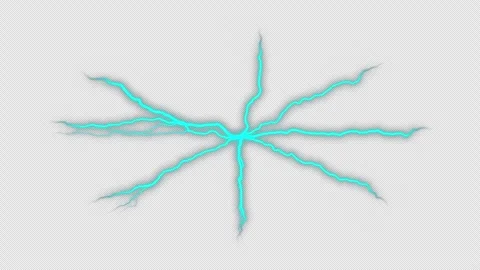 Abstract loop center blue electric lightning on black background Stock Footage 253007724