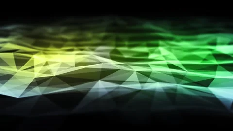 Abstract loop colorful triangle pattern waves motion on black background Stock Footage 340238695