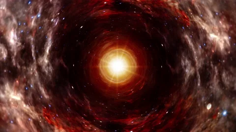 Abstract loop dark red space warp heat tunnel Stock Footage 231826626