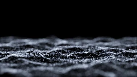 Abstract loop digital waves on black background Stock Footage 337658519
