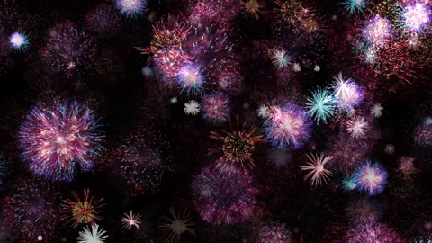 Abstract loop fireworks particles animation effect on black abstract background Stock Footage 295123744