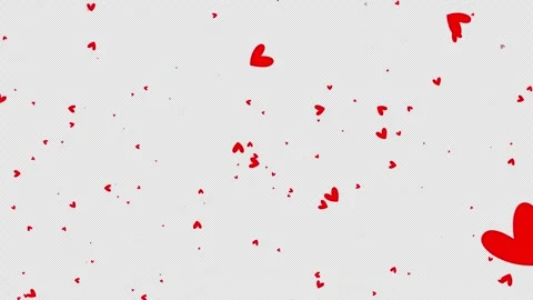Abstract loop flow red hearts animation on black background Stock Footage 264587778