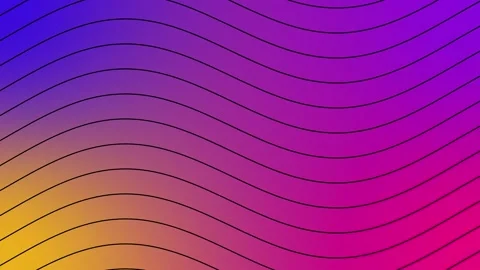 Abstract loop with flowing wavy lines on vibrant gradient background Stock Footage 338187790