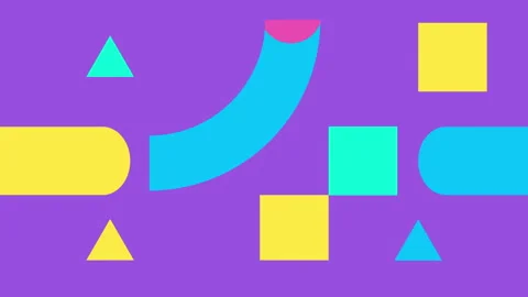 Abstract loop geometric motion design. Geometric shape animation in bright Stock Footage 279030536