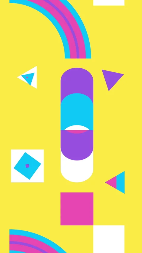 Abstract loop geometric motion design. Geometric shape animation in bright Stock Footage 281692180