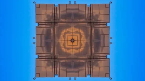 Abstract Loop Geometry Building Timelapse Blue Sky Full HD Stock Footage 159994174