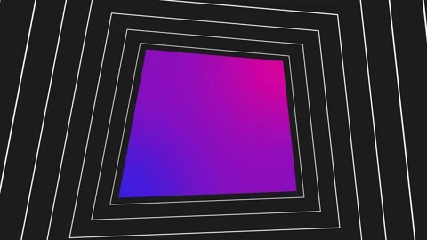 Abstract loop with glowing gradient trapezoid and concentric line tunnel on.. Stock Footage 338187793
