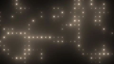 Abstract loop glowing yellow gold disco wall with light bulbs abstract back.. 库存影片 283345909