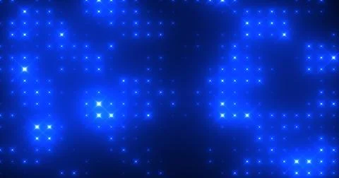 Abstract loop glowing yellow orange brightldisco wall with light bulbs abst.. Stock Illustration