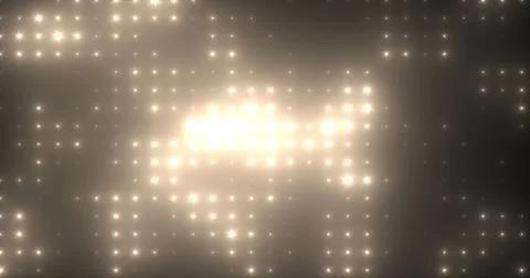 Abstract loop glowing yellow orange disco wall with bright light bulbs abst.. イラスト素材