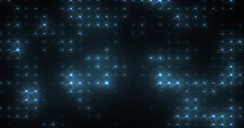 Abstract loop glowing yellow orange brightldisco wall with light bulbs abstra Stock Illustration