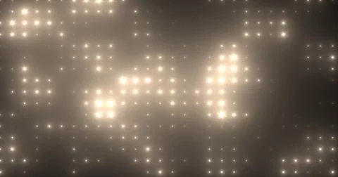 Abstract loop glowing yellow orange disco wall with bright light bulbs abst.. イラスト素材