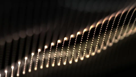 Abstract loop gold particles digital wave animation background Stock Footage 230083669