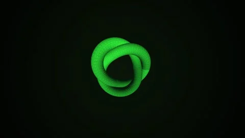 Abstract loop Green Glowing Torus Knot 3D Motion Background Stock Footage 345555102