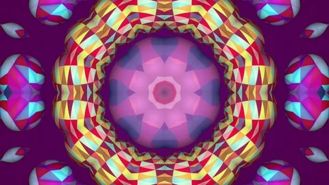 Abstract Loop Kaleidoscopic Pattern Stock Footage 74304545