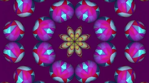 Abstract Loop Kaleidoscopic Pattern Stock Footage 74304655