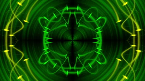 Abstract loop motion background, green kaleidoscope Stock Footage 47381333