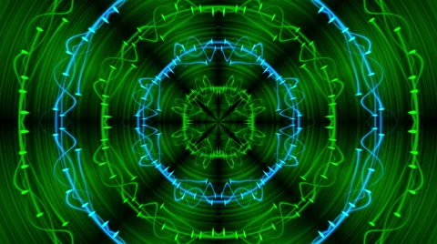 Abstract loop motion background, green kaleidoscope Stock Footage 47381910