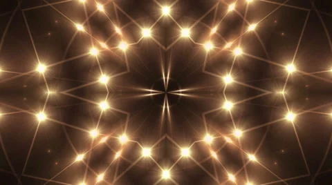 Abstract loop motion background, kaleidoscope gold light Stock Footage