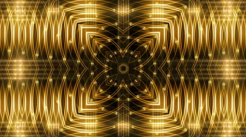 Abstract loop motion background, kaleidoscope gold light Stock Footage 41454279