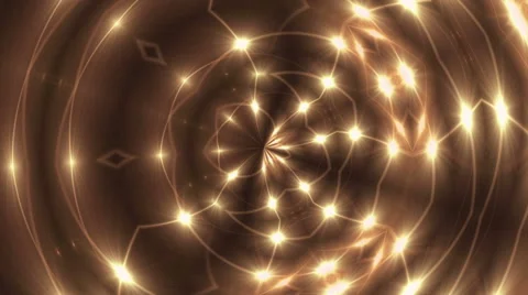 Abstract loop motion background, kaleidoscope gold light Vidéo 47291804