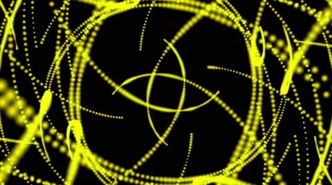 Abstract loop motion black background, yellow particle Stock Footage 49540541