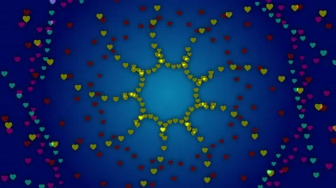 Abstract loop motion blue background, hearts Stock Footage 49174501