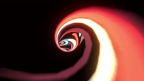 Abstract loop multicolored futuristic vortex tunnel background Stock Footage 202055150
