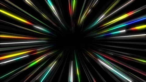 Abstract loop of a multicolored tunnel on a black background. Futuristic sh.. Stock Footage 276496703