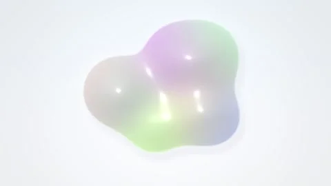Abstract Loop Pastel Liquid Metaballs Merging and Floating on Light Background Stock Footage 347066507