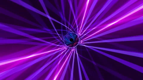 Abstract loop pink purple neon light tunnel background Stock Footage 245991826