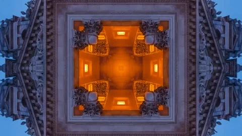 Abstract Loop Roman Architecture Building Timelapse Evening Sky Full HD Stock Footage 159994170