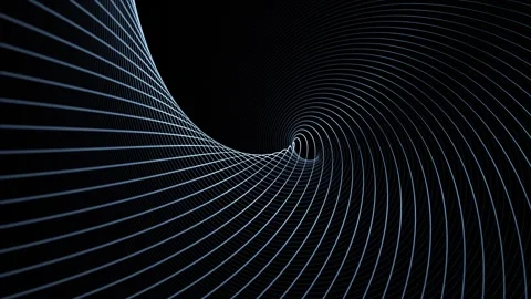 Abstract loop rotation lines pattern on black background 库存影片 332810758